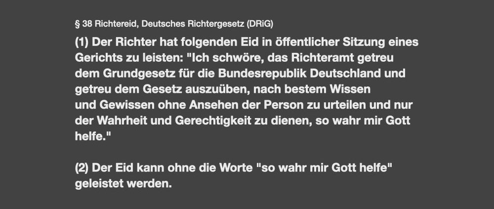 Richtereid Bundesrepublik Deutschland