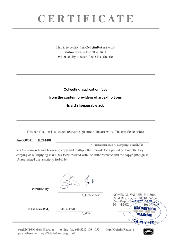 Zertifikat zur Arbeit 2k201401