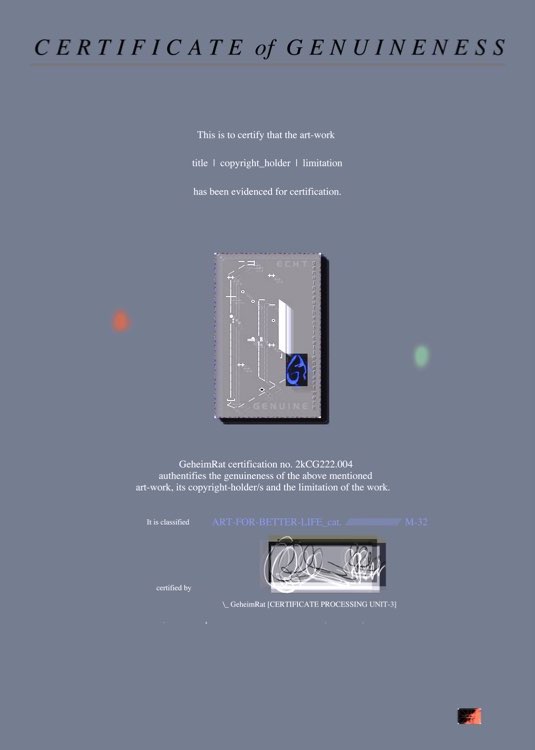 Beispiel eines vollständigen Echtheitszertifikates